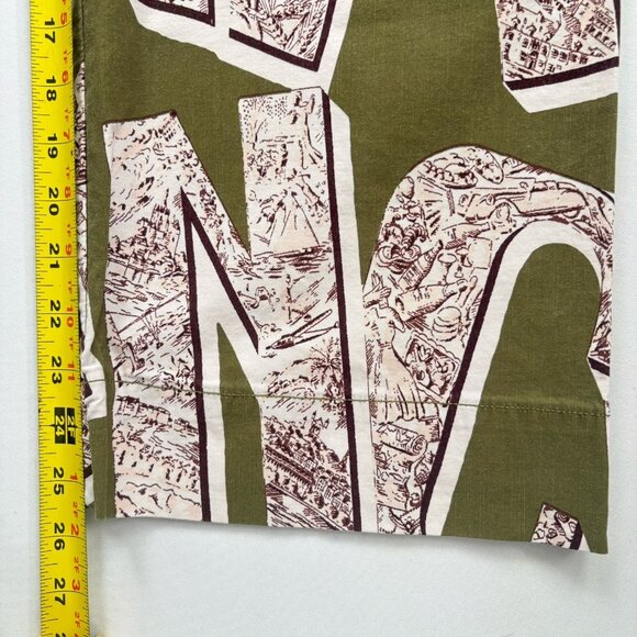 Anthropologie Maeve Women’s 24 The Colette Cropped Wide-Leg Pants Letters Print - Picture 8 of 13